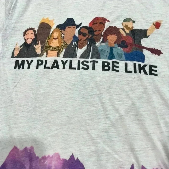 My Playlist Be Like …-2 tone tee t-shirt Graffic novelty band tee - Picture 6 of 6